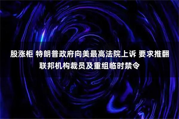 股涨柜 特朗普政府向美最高法院上诉 要求推翻联邦机构裁员及重组临时禁令